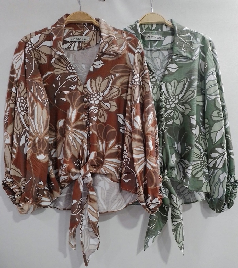 01JCM72230 BL MANGA LGA ESTAMPADA